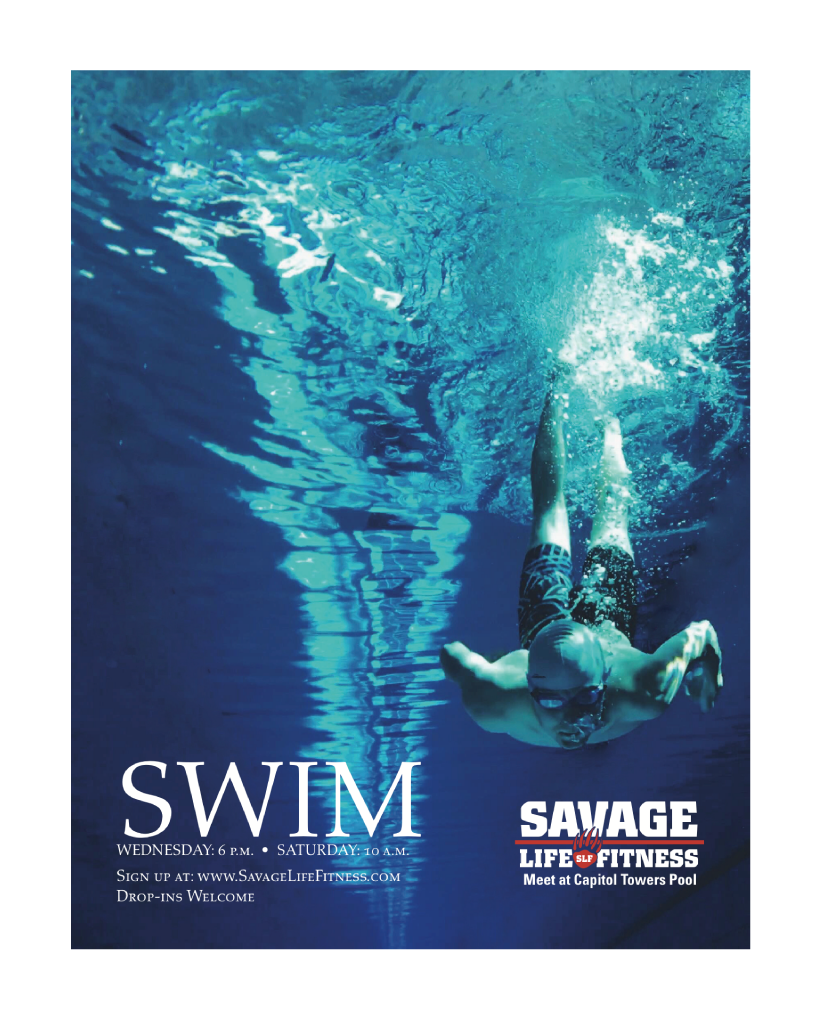 Savage Life Fitness Swim poster design