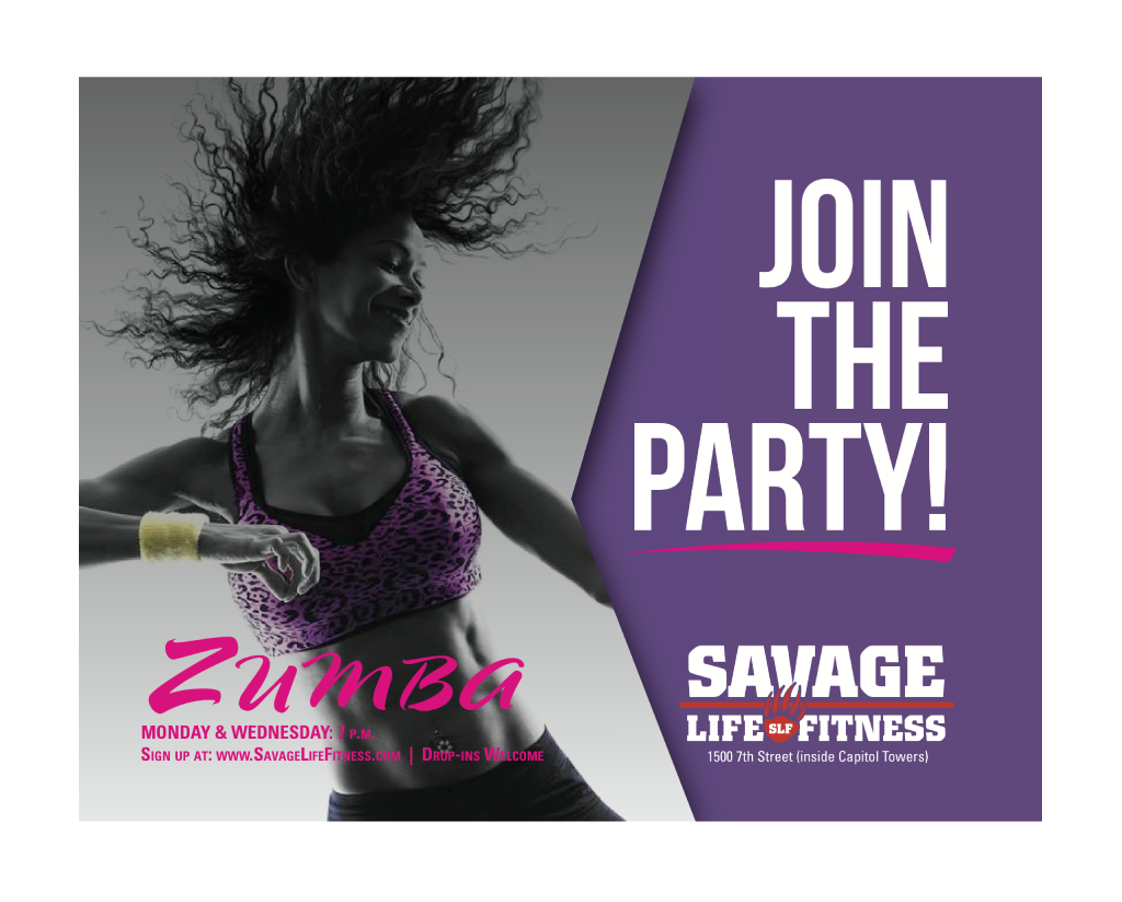 Savage Life Fitness Zumba poster design